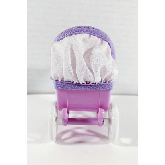 SIMBA TOYS 3" Dollhouse PRAM BUGGY  Purple Dollhouse Baby - Picture 3 of 5